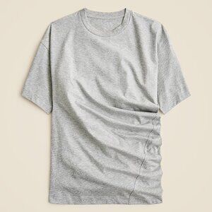 NWT J. Crew Pima cotton asymmetrical ruched T-shirt in grey (S)